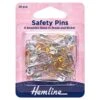 Hemline Safety Pins H415.99.96 Assorted Value Pack Brass And Nickel