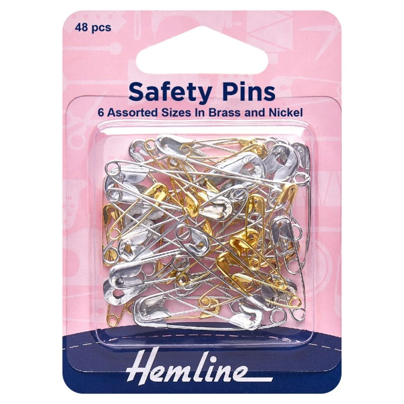 Hemline Safety Pins H415.99.96 Assorted Value Pack Brass And Nickel 3 Hemline Safety Pins H415.99.96 Assorted Value Pack Brass And Nickel