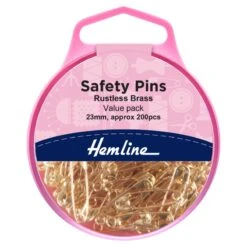 Hemline Safety Pins H419.00.200 Brass 23mm Hardened And Tempered