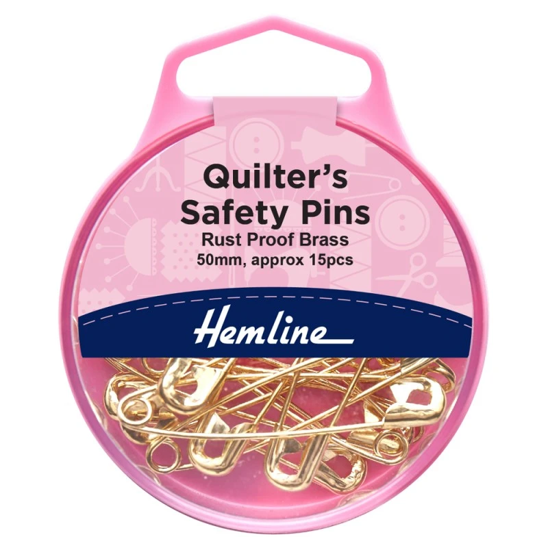 Hemline Safety Pins H419.3 Brass 50mm Rustproof 3 Hemline Safety Pins H419.3 Brass 50mm Rustproof