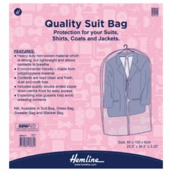 Hemline Suit Bag Cover Shirts Coats Jackets 60 X 9 X 100cm