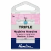 Hemline Triple Universal Sewing Machine Needles Medium 80/12 3mm Klasse -OHSEWCRAFTY hemline triple universal sewing machine needles medium 8012 3mm klasse