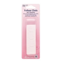 Hemline White Hook & Loop Velour Dots Set Of 8 20mm Or 30mm Fastening