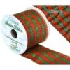 Wired Edge Lurex Tartan Ribbon 63mm Christmas Xmas Festive Plaid Check -OHSEWCRAFTY hessian wired edge ribbon 50mm berries christmas xmas burlap festive