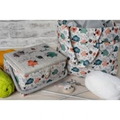 Hobby Gift Craft Bag Knit Happens Sheep Large Drawstring Closed -OHSEWCRAFTY hobby gift craft bag knit happens sheep large drawstring closed 3