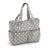Hobby Gift Craft Bag Matt PVC: Grey Linen Polka Dot 2 Hobby Gift Craft Bag Matt PVC: Grey Linen Polka Dot -OHSEWCRAFTY hobby gift craft bag matt pvc grey linen polka dot