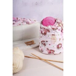 Hobby Gift Craft Bag Round Drawstring Knitty Sheep -OHSEWCRAFTY hobby gift craft bag round drawstring knitty sheep 3