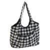 Hobby Gift Craft Bag Shoulder Tote: Monochrome Gingham