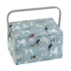 Hobby Gift Sewing Box Basket Large Dogs Craft