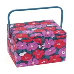 Hobby Gift Sewing Box Basket Large Modern Floral Craft