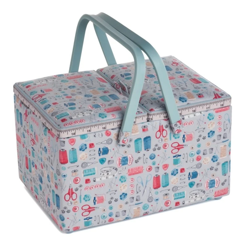 Hobby Gift Sewing Box Basket Large Twin Lid Stitch In Time Craft 3 Hobby Gift Sewing Box Basket Large Twin Lid Stitch In Time Craft
