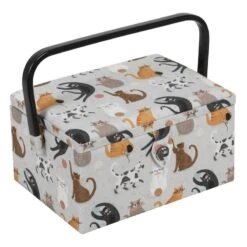Hobby Gift Sewing Box Basket Medium Cats Craft