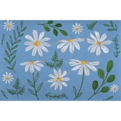 Hobby Gift Sewing Box Basket Medium Embroidered Denim Daisies Craft -OHSEWCRAFTY hobby gift sewing box basket medium embroidered denim daisies craft 2