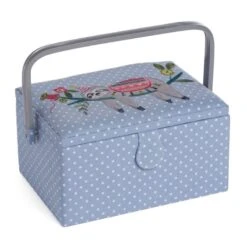 Hobby Gift Sewing Box Basket Medium Embroidered Sloth Craft