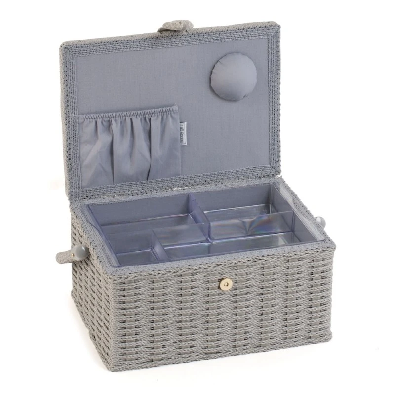 Hobby Gift Sewing Box Basket Medium Embroidered Wildflowers Craft 4 Hobby Gift Sewing Box Basket Medium Embroidered Wildflowers Craft - Image 2