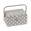 Hobby Gift Sewing Box Basket Medium Grey Polka Dots Craft 2 Hobby Gift Sewing Box Basket Medium Grey Polka Dots Craft -OHSEWCRAFTY hobby gift sewing box basket medium grey polka dots craft