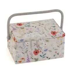 Hobby Gift Sewing Box Basket Medium Wildflowers Craft