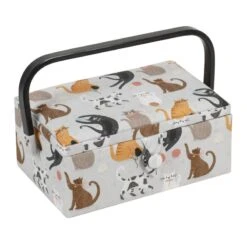 Hobby Gift Sewing Box Basket Small Cats Craft