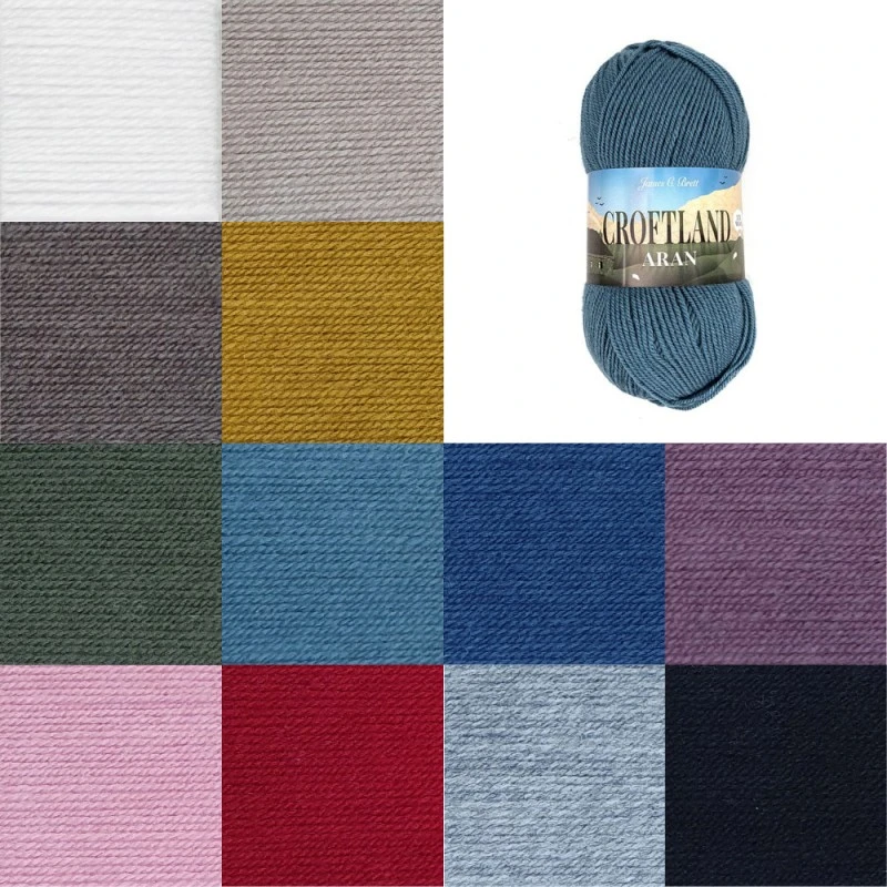 James C Brett Croftland Aran Yarn 200g Knit Wool 80% Acrylic 20% Wool 4 James C Brett Croftland Aran Yarn 200g Knit Wool 80% Acrylic 20% Wool - Image 2