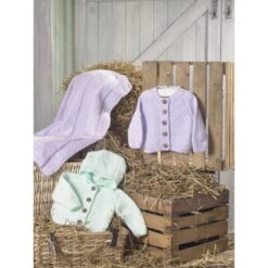 JC Brett Knitting Pattern JB784 Baby Aran Blanket Cardigan & Hood
