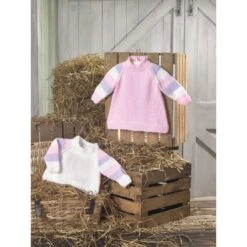 JC Brett Knitting Pattern JB786 Baby Aran Jumper, Jumper Dress
