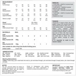 King Cole Crochet Pattern 3259 Coat Shawl & Hat Crocheted In Comfort DKfort DK