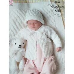 King Cole Knitting Pattern 2767 Jacket Hat & Blanket Knitted In Any King Cole DK