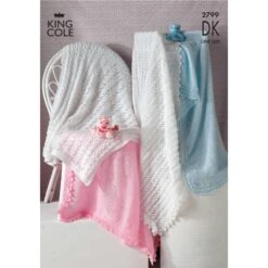 King Cole Knitting Pattern 2799 Shawls Knitted In Any King Cole DK