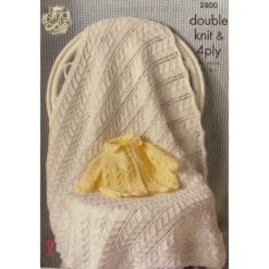 King Cole Knitting Pattern 2800 Jacket & Shawl Knitted In King Cole DK Or 4Ply