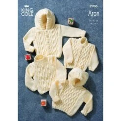 King Cole Knitting Pattern 2906 Sweaters And Jackets Knitted In Big Value Aran