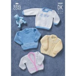 King Cole Knitting Pattern 2909 Sweaters & Cardigans Knitted In Any King Cole DK