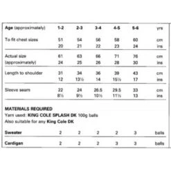 King Cole Knitting Pattern 3145 Girls Cardigan & Boys Sweater Knit In Splash DK -OHSEWCRAFTY king cole knitting pattern 3115 cardigan hat cover knit in comfort 4ply3ply 4