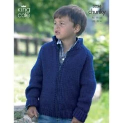 King Cole Knitting Pattern 3256 Kids Cardigans Knitted In Big Value Chunky