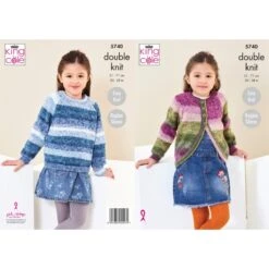 King Cole Knitting Pattern 5740 Children's Cardigan Sweater Jumper In Bramble DK