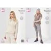 King Cole Knitting Pattern 5753 Easy Tank Top Vests & Hat Knitted In Rosarium
