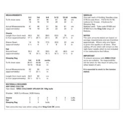 King Cole Knitting Pattern 5762 Baby All In One & Sleeping Bag In Baby Splash DK