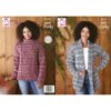 King Cole Knitting Pattern 5779 Women's Jacket & Sweater Knitted In Super Chunky -OHSEWCRAFTY king cole knitting pattern 5779 women s jacket sweater knitted in super chunky