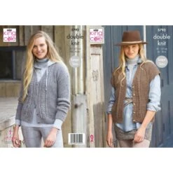 King Cole Knitting Pattern 5792 Women's Cardigans Knitted In Homespun DK -OHSEWCRAFTY king cole knitting pattern 5792 women s cardigans knitted in homespun dk 1