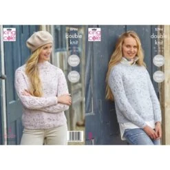 King Cole Knitting Pattern 5794 Women's Cabled Sweaters Knitted In Homespun DK -OHSEWCRAFTY king cole knitting pattern 5794 women s cabled sweaters knitted in homespun dk 1