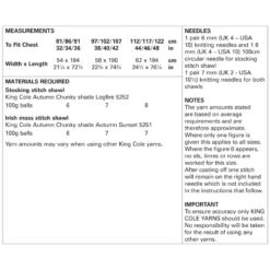 King Cole Knitting Pattern 5815 Women's Pocket Shawls Knitted In Autumn Chunky -OHSEWCRAFTY king cole knitting pattern 5815 women s pocket shawls knitted in autumn chunky 1