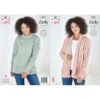 King Cole Knitting Pattern 5821 Women's Cardigan & Sweater In Big Value Chunky -OHSEWCRAFTY king cole knitting pattern 5821 women s cabled cardigan sweater in big value chunky