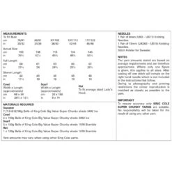 King Cole Knitting Pattern 5839 Women's Sweater & More In Big Value Super Chunky