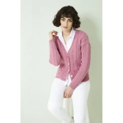 King Cole Knitting Pattern 5915 Sweater & Cardigan Knitted In Luxury Merino DK