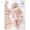 King Cole Knitting Pattern 6029 Coat Hat Booties & Blanket Knit In Cutie Pie DK -OHSEWCRAFTY king cole knitting pattern 6029 coat hat booties blanket knit in cutie pie dk