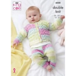 King Cole Knitting Pattern 6030 Hoody Cardigan & Leggings Knit In Cutie Pie DK