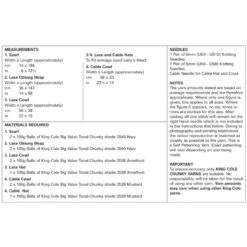 King Cole Knitting Pattern Accessories Knitted Big Value Tonal Chunky 5276