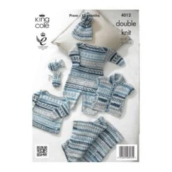 King Cole Knitting Pattern Baby Set & Accessories Knitted With Cherish DK 4012