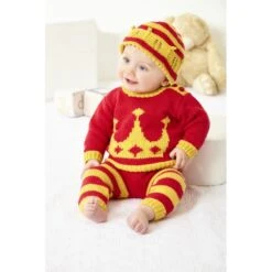 King Cole Knitting Pattern Baby Set Knitted In Cottonsoft DK 6021