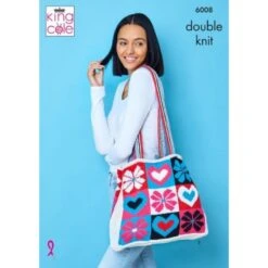King Cole Knitting Pattern Bags Knitted In Recycled Dishcloth Cotton 6008
