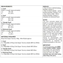 King Cole Knitting Pattern Cowl & Scarves Knitted In Super Yummy 5976 -OHSEWCRAFTY king cole knitting pattern cowl scarves knitted in super yummy 5976 4